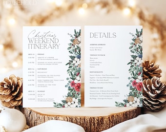 Christmas Itinerary Template, Printable Holiday Itinerary Schedule, Christmas Weekend Itinerary Timeline, Editable Winter Itinerary | TINSEL