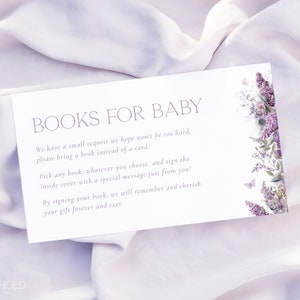 Wisteria Books for Baby Card, Purple Floral Baby Shower Baby Book ...