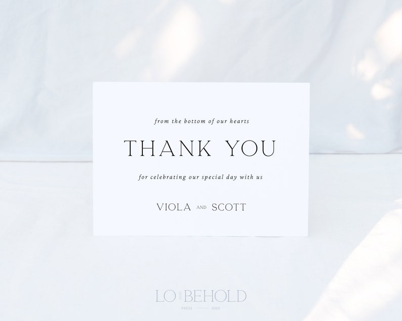 DOVE Thank You Card Template Elegant Minimal Editable Instant Download Modern Wedding Thank You Folded Card Printable