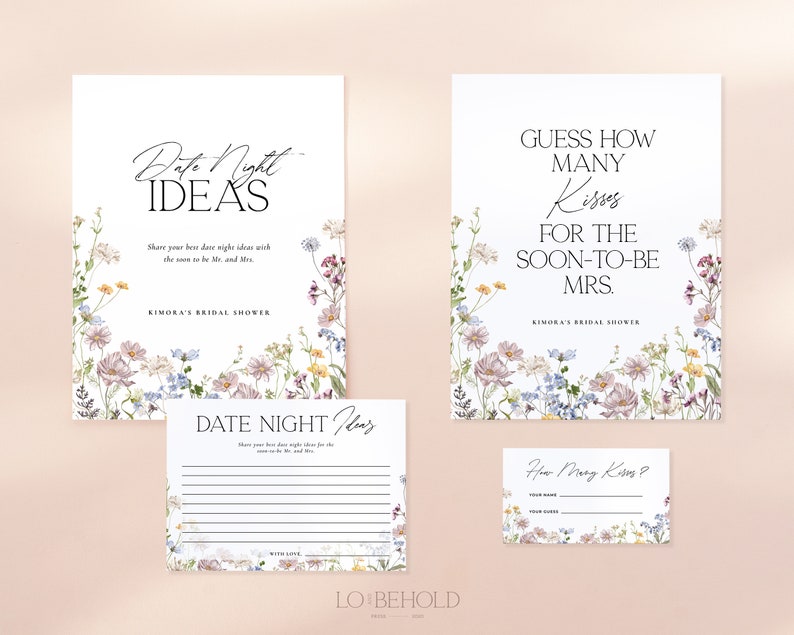 15 Bridal Shower Games Bundle, Wildflower Bridal Shower Game Template, Printable Whimsical Floral Bridal Shower Package Activities | EDEN image 5