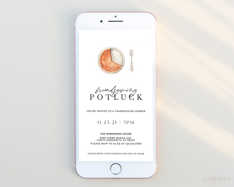 Friendsgiving Invitation Evite Template Modern Thanksgiving Etsy