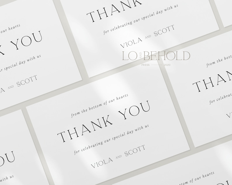 DOVE Thank You Card Template Elegant Minimal Editable Instant Download Modern Wedding Thank You Folded Card Printable