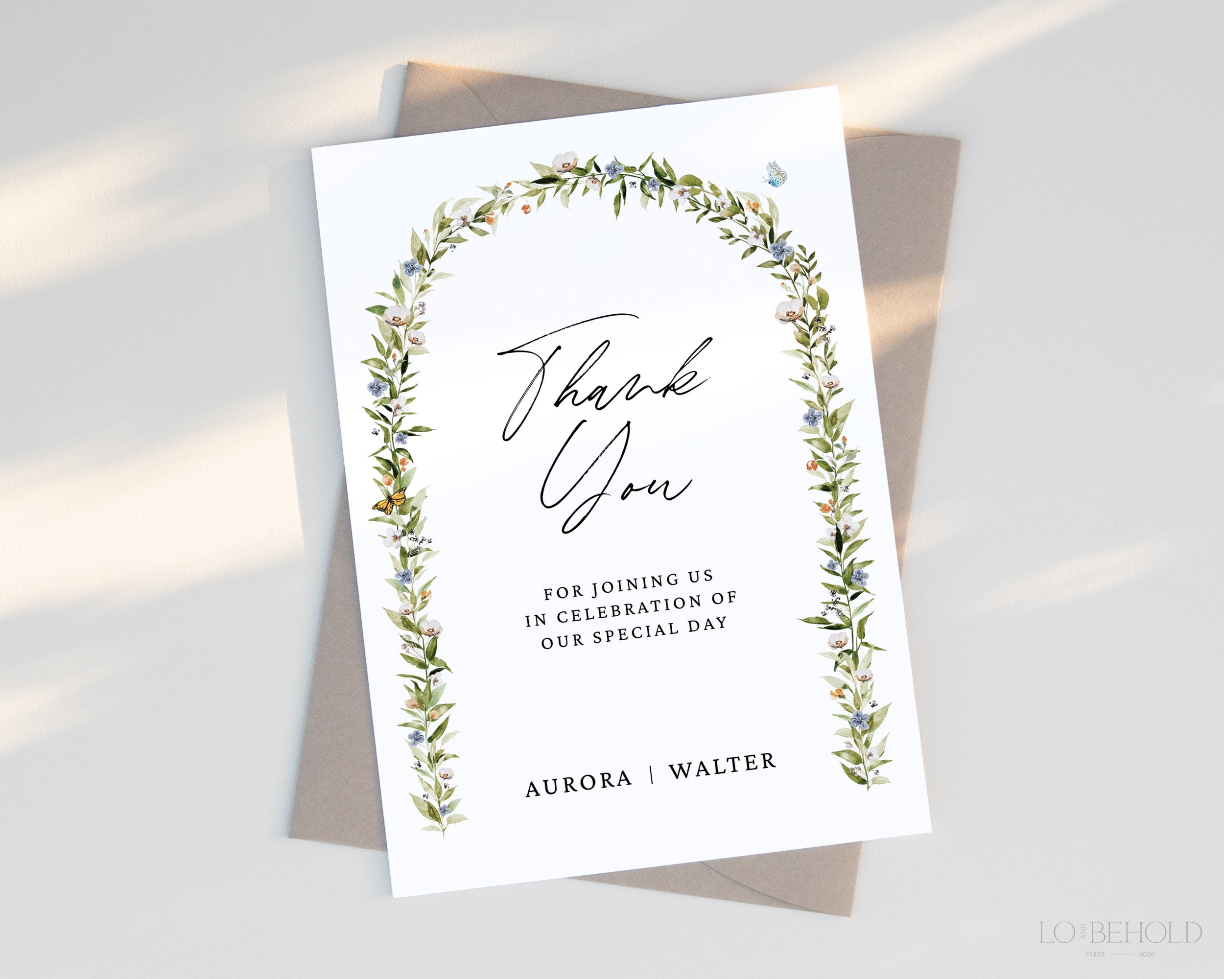 FOREVER | Thank You Card Template Spring Floral Editable Instant ...