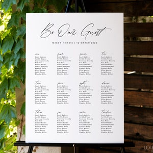 WILD | Minimalist Wedding Seating Chart Poster Editable Template Instant Download Simple Modern Wedding Seating Sign 18x24, 24x36