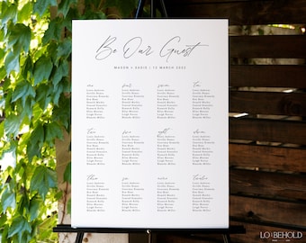 WILD | Minimalist Wedding Seating Chart Poster Editable Template Instant Download Simple Modern Wedding Seating Sign 18x24, 24x36