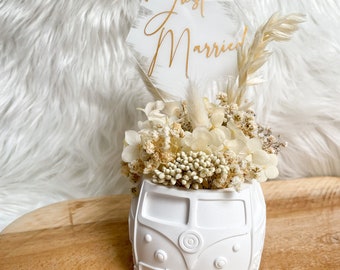 Bus Hochzeits Geschenk I Just Married | Camper | Bus | Retro Auto | Geschenk für MännerI Geburtstagsgeschenk Bus Van| Hochzeitsgeschenk Auto