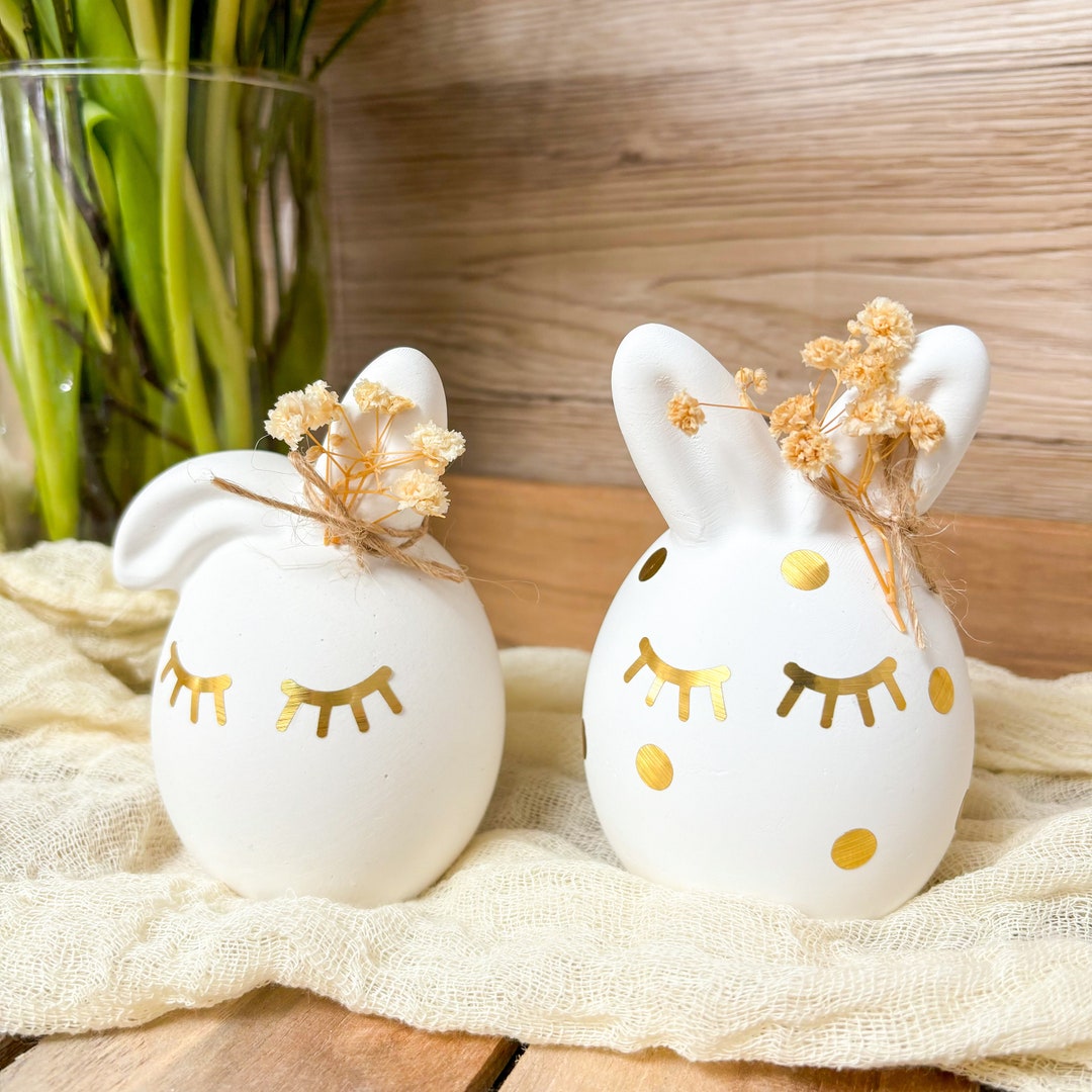 Raysin Easter Decoration | Easter Egg With Ears | Ceramic Easter Gifts | Egg With Rabbit Ears Raysin | Easter Egg With Eyelashes | Gift Ideas Easter Raysin - Etsy Japan