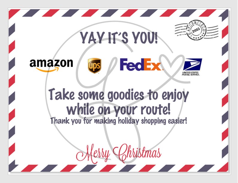 Delivery Driver Sign Instant Download (holiday) / Amazon / USPS / Fedex ...