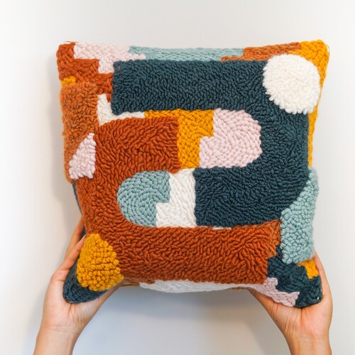 Maranta Punch Needle Cushion 17 Etsy