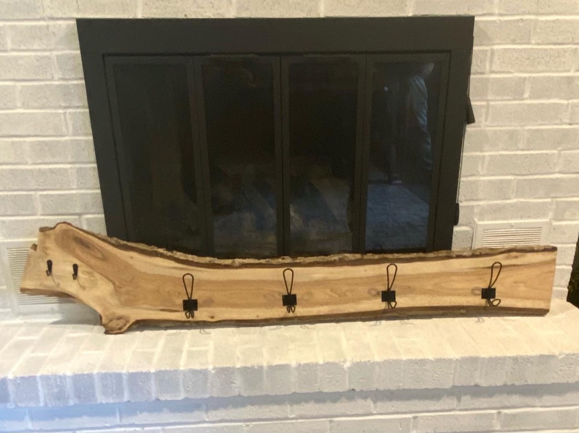 Live Edge Wooden Coat RackWall Mount Etsy