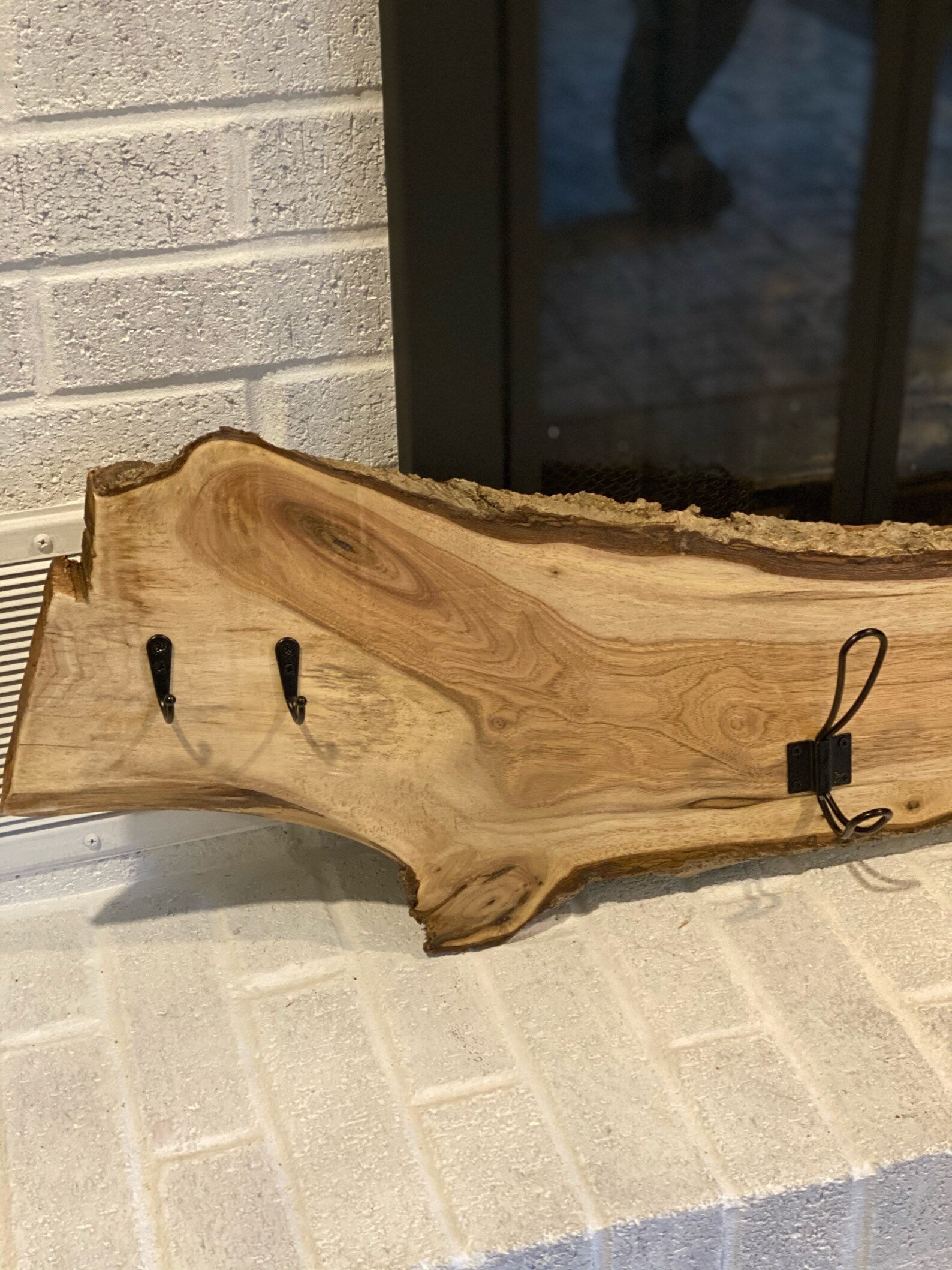 Live Edge Wooden Coat RackWall Mount Etsy