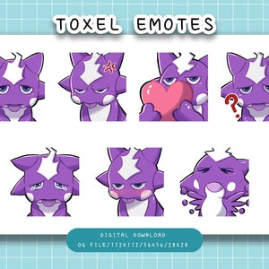 Toxel Emotes for Twitch Streamers, Discord, Youtube, Etc (Instant Download)