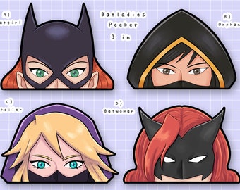 Batladies Peeker Sticker (Batgirl, Batwoman, Orphan, Spoiler)