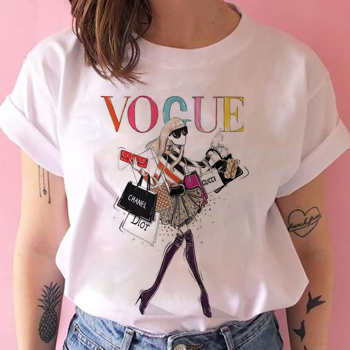 Vogue Fashion Shirt For Women Graphic Vogue Magazine Tshirt Etsy