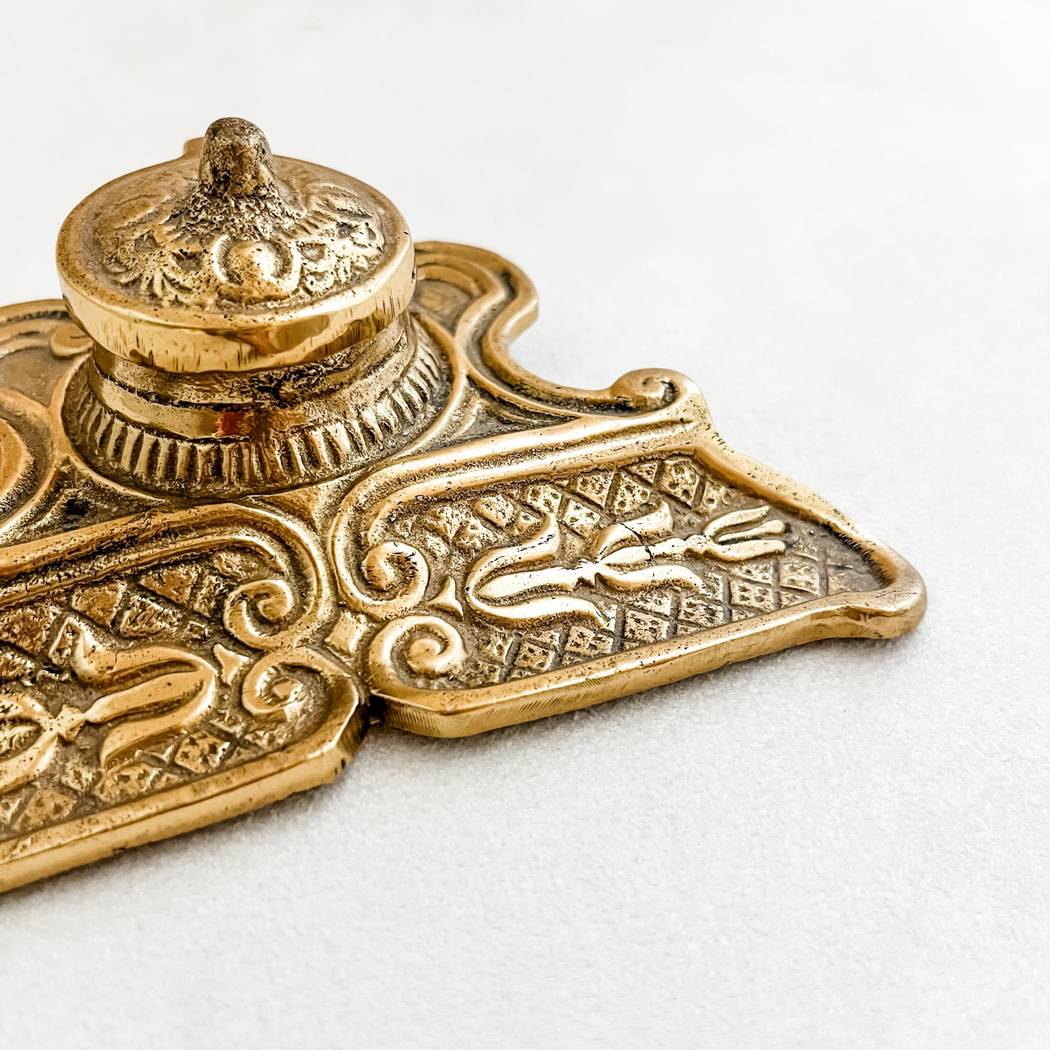 真鍮製ヴィンテージインク壺 - Etsy 日本