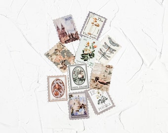 Set of 10 Vintage Stamp Replicas