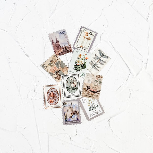 Set of 10 Vintage Stamp Replicas