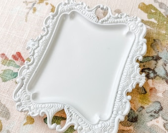 White Vintage Style Tray: Wedding Photography Prop, Flat Lay Styling