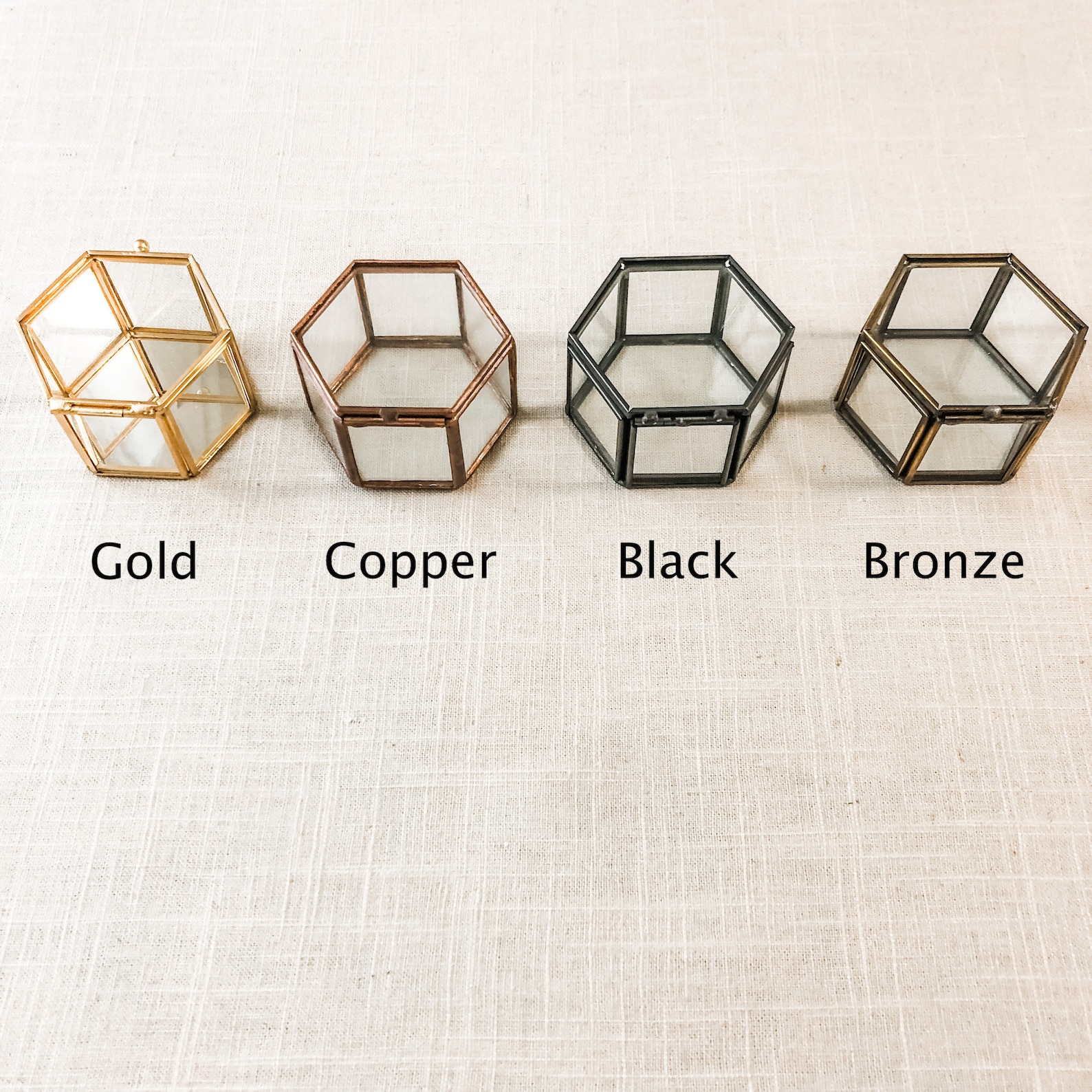 Geometric Glass Jewelry Box With Velvet Ring Box Option Etsy Canada