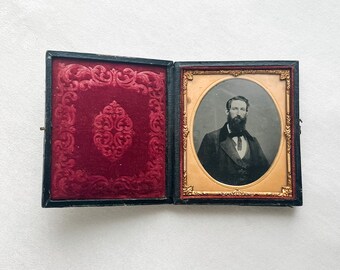 Antique Tintype in Leather Case