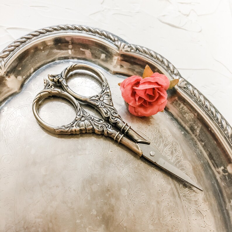 Vintage Decorative Scissors for Home Decor or Photography Flat Lays Wedding Details Ornate image 2