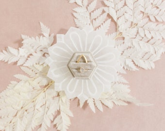 White Alabaster Lotus Trinket Dish for Flat Lay Styling or Jewelry Dish