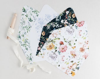 Set of 8 Custom Floral Patterned Envelope Liners