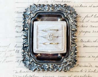 TRIPLE Velvet Ring Box for Weddings Photography Props or Flat Lay Styling