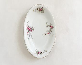 Vintage Oval Floral Dish