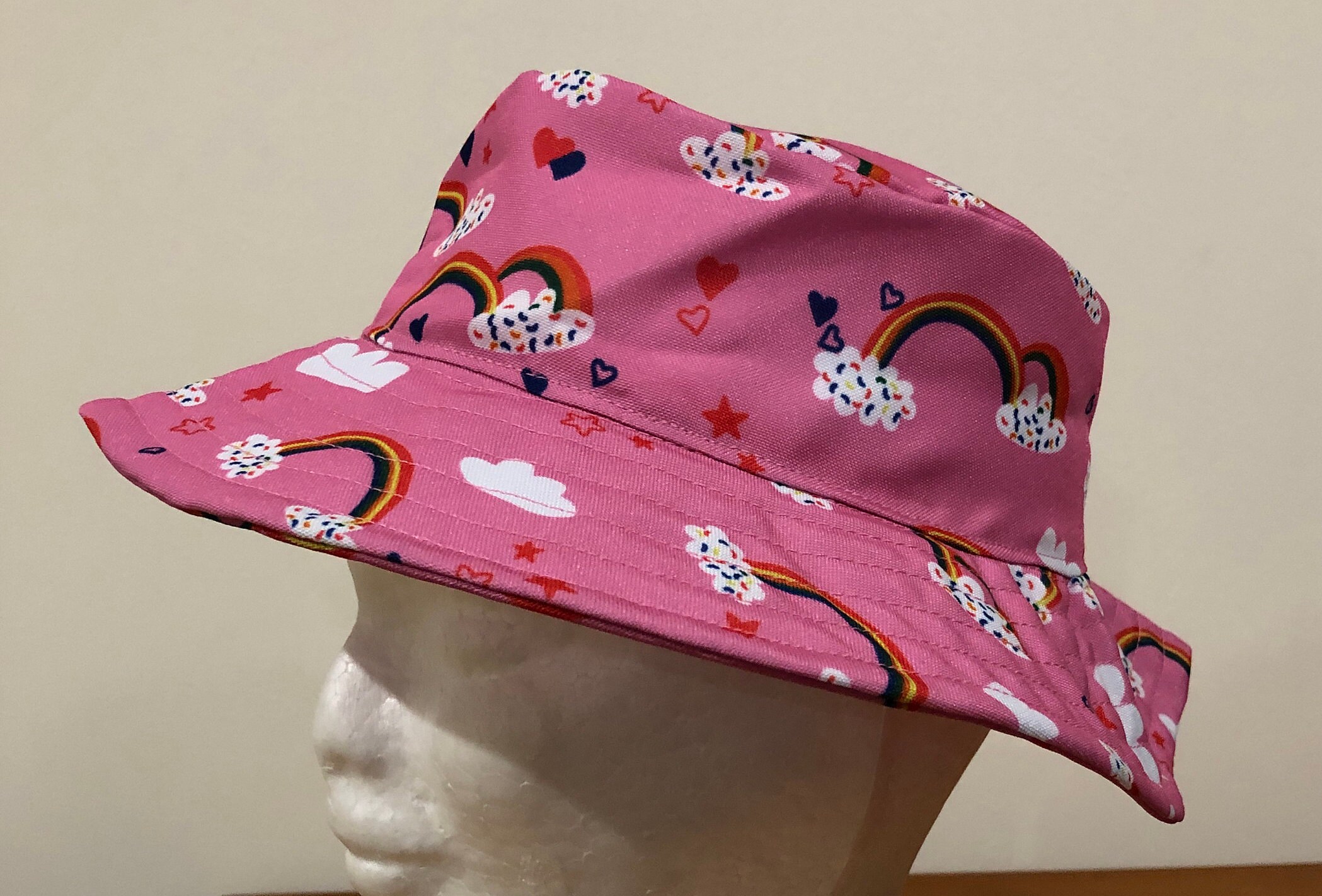 51cm Rainbow and Cloud Bucket Hat Australian handmade Etsy