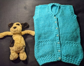 Hand Knit baby sweater | Simply sky