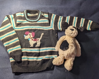 Hand Knit baby sweater | My Doggy friend
