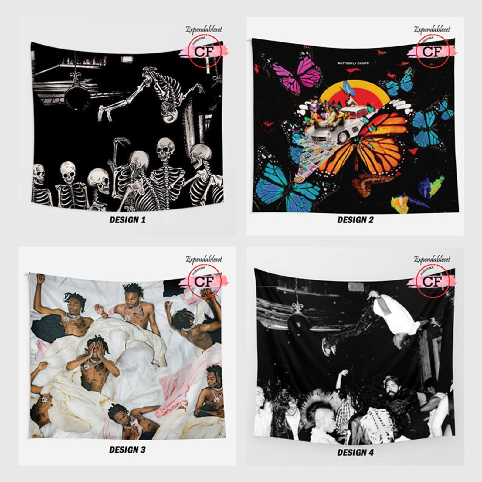Playboi Carti Tapestry
 Playboi Carti Tapestry Playboi Carti Die Lit Wall Tapestry