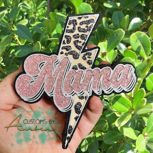 Leopard Mama Lightning Bolt Car Freshie: Handmade Car Decor