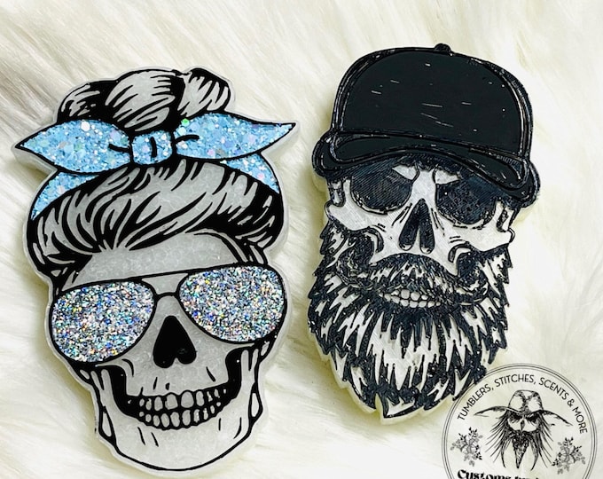 Skull Freshie, Romantic Couple Car Freshie Aroma Beads | Fragrant Vehicle Hanging Decor