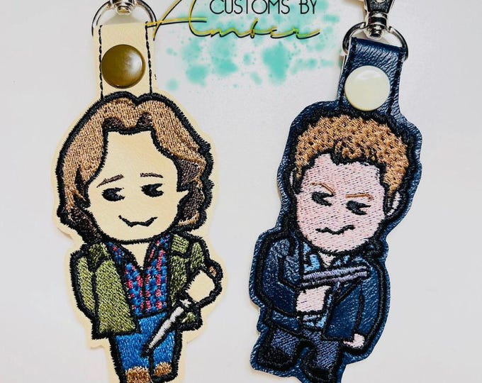 Supernatural Keychain, Sam and Dean Retro Bag Charm