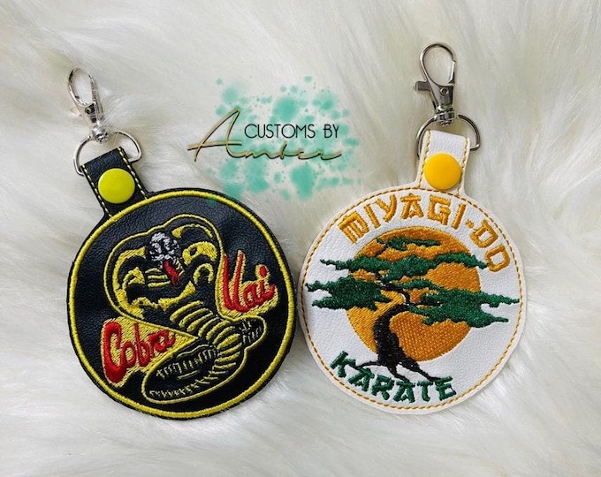 Cobra Kai Miyagi-Do Karate Kid Keychain, Retro Dojo Bag Charm, Lobster Clasp Fob