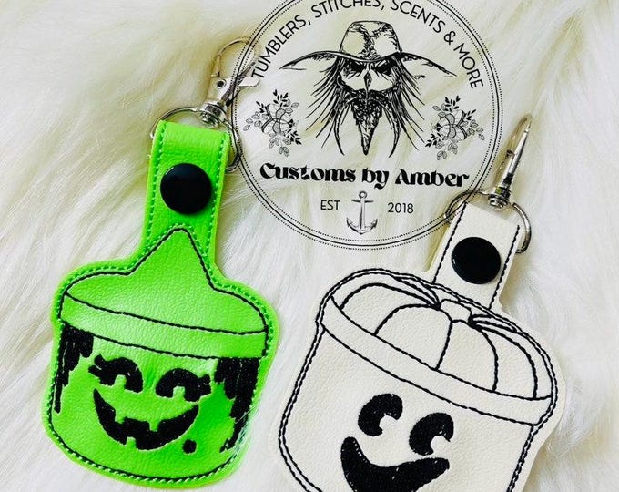Boo Buckets Retro Keychain, Halloween Bag Charm, 80s Horror Halloween
