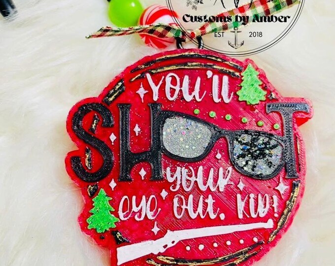 Red Rider BB Gun - Car Freshie - Holiday Movie Ornament, Hanging Auto Air Freshener With Aroma Beads