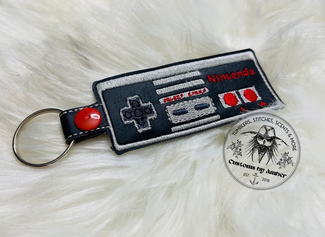 Fat Controller Keychain Retro Gamer Controller Embroidered Keychain. - Etsy