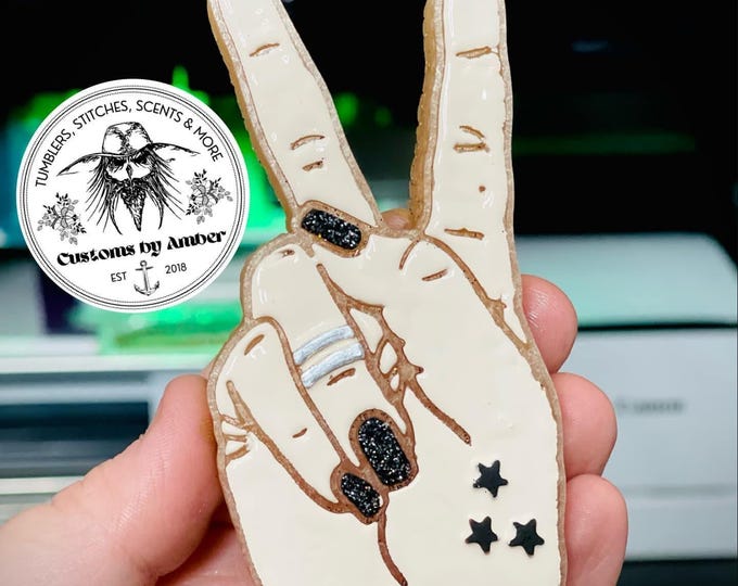 Peace Sign Hand Freshie, Boho Rocker Car Scented