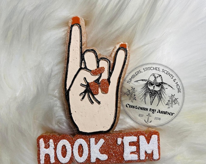 Hand-Painted Longhorn Car Scent Freshie, Football Aroma Beads, Sport Decor Accessory