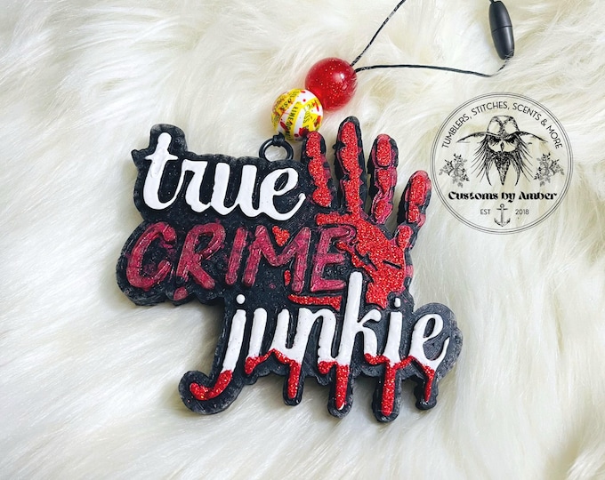 True Crime Junkie Car Freshie: Morbid Air Freshener, Armchair Detective Accessory