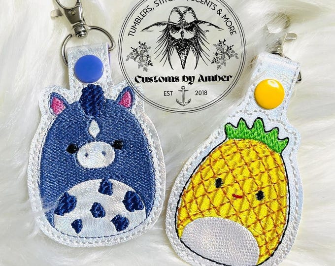 Squishy Pineapple Keychain, Soft Plush Bag Charm, 3 Inch Handmade Accessory, Customizable Clip
