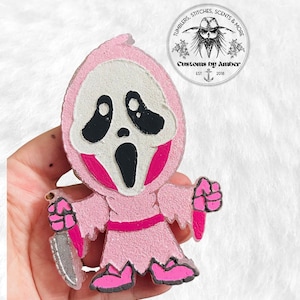 Horror Movie Mask Car Freshie – Scary Halloween Slasher Inspired Air Freshener, Spooky Face Car Scent