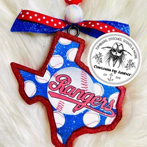 Texas Baseball Car Freshie, air freshener Rangers