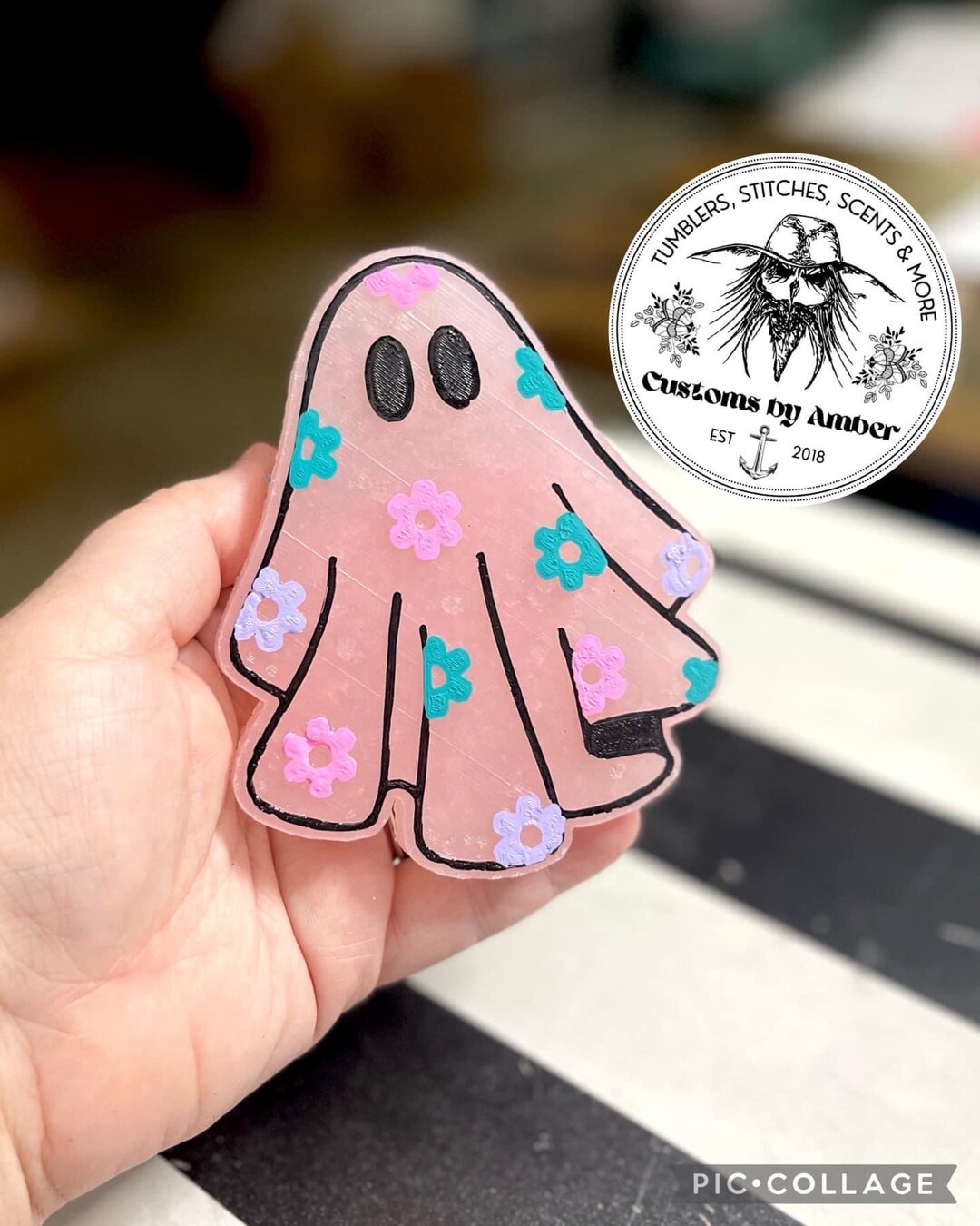 Flower Ghost Car Freshie glow in the Dark Cute Car Decor Etsy