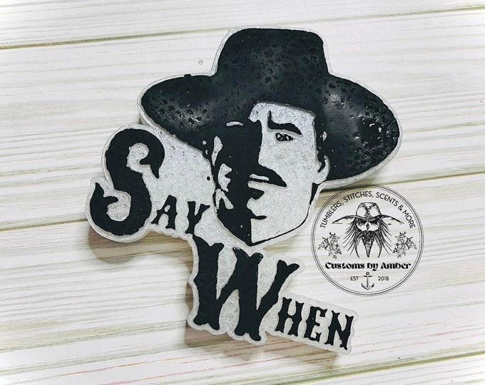 Say When Car Freshie, Western Decor | Cowboy Vehicle Accessory - Hand Painted Aroma Beads Gift