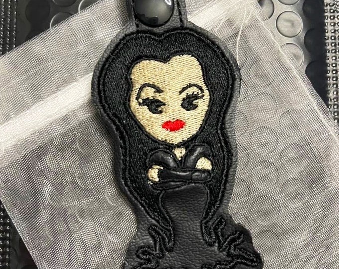 Mortice Keychain, Chibi Goth Fob  Custom keychain