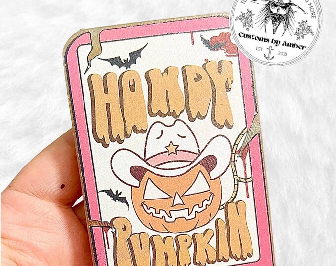 Howdy Pumpkin Tarot Card Car Freshie: Horror Air Freshener
